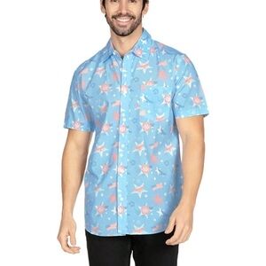 Tipsy Elves MEN'S ISLAND OF THE FREE BUTTON DOWN SHIRT XL New With tags